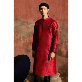 áo dài cách tân nam họa tiết