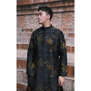 áo dài cách tân nam họa tiết
