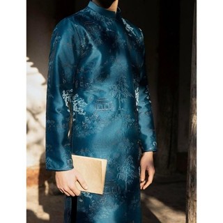 áo dài cách tân nam họa tiết