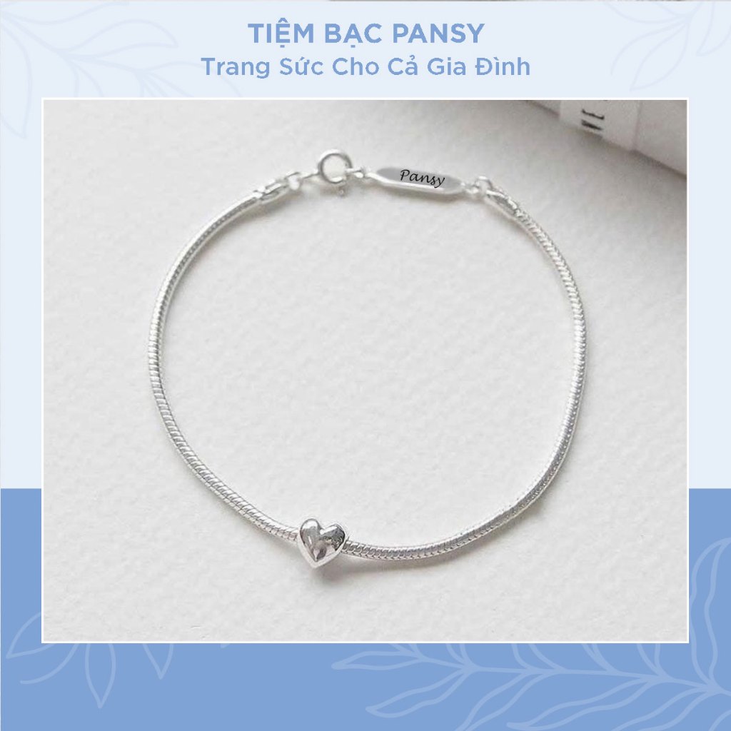 Lắc tay bạc nữ khắc tên PANSY kiểu dây mì basic cá tính - Vòng nữ bạc ta thật đẹp