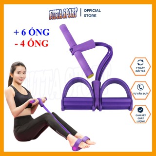 Dây Tập Bụng - Dây Kéo Đàn Hồi Kháng Lực 4 Ống, 6 Ống Cao Su, Dây Tummy Trimmer Tập Gym Tại Nhà DK01
