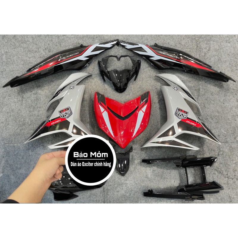 Dàn áo Exciter 150 đỏ đen bạc mẫu tem Y15zr