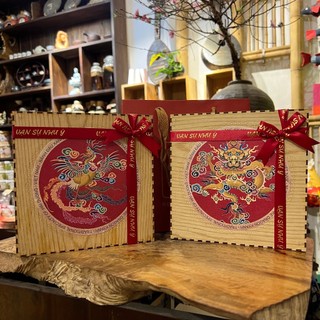 [Dragon Kỳ Anh] Bánh Đậu Xanh Hộp Gỗ Cao Cấp- Có Kèm Túi Giấy Tặng Quà [ Đặc sản Hải Dương]