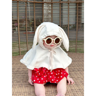 Áo choàng tai thỏ nỉ lông ấm cho bé trai, bé gái