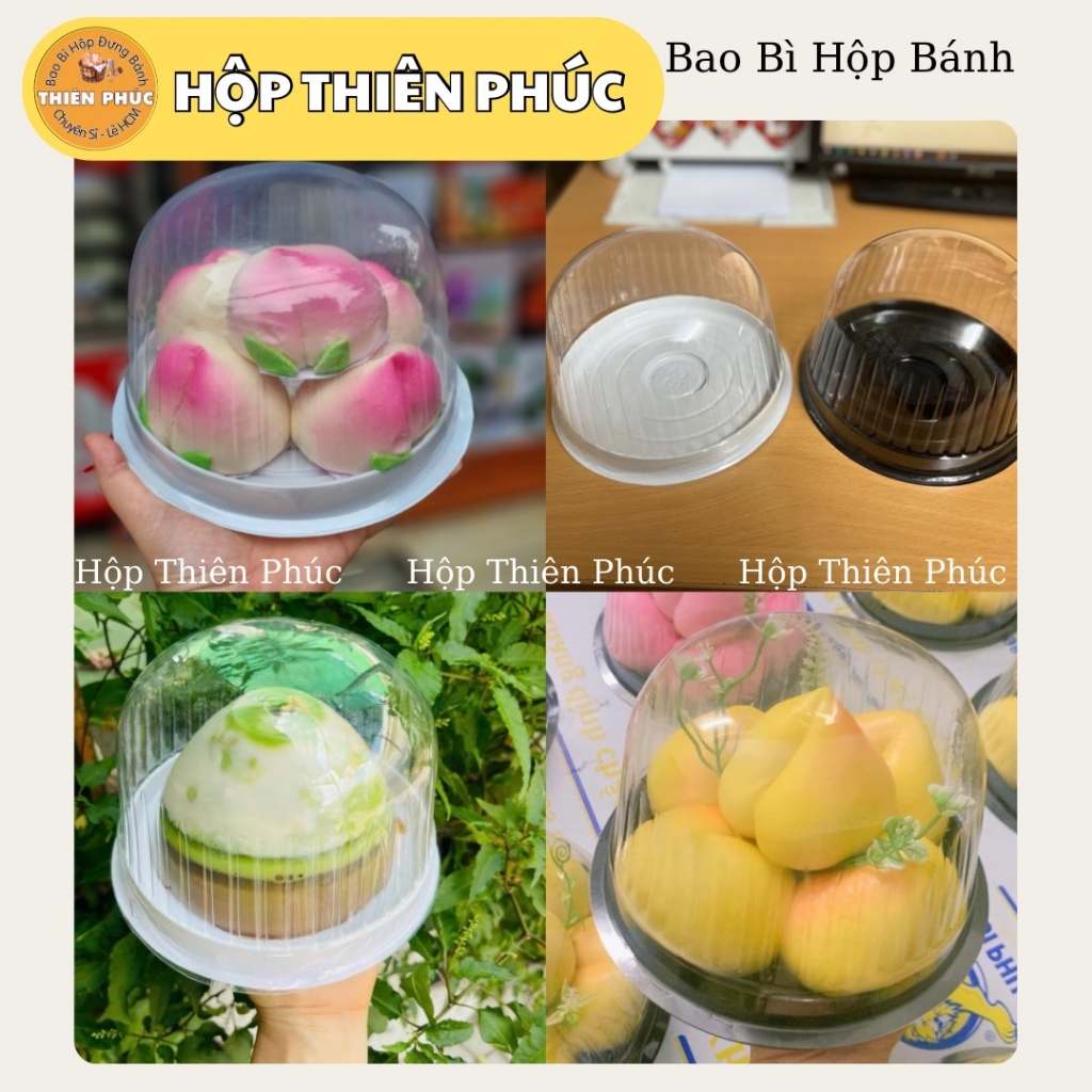 100 Hộp đựng bánh bao đào tiên H25- hộp h25 Bầu đựng bánh kem - Hộp 5 bánh bao đào tiên - Đựng Bánh 