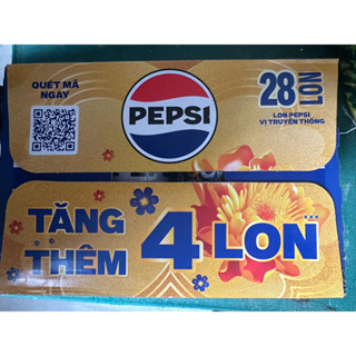 Thùng 24 Lon Nước Giải Khát có Gas Pepsi 350ml Tết 2025 (bọc chống sốc)