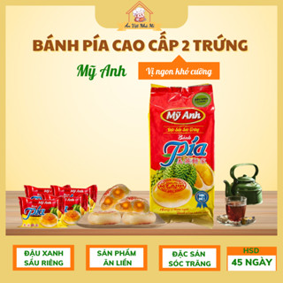 Bánh pía 2 trứng đậu xanh sầu riêng Mỹ Anh 570g, bánh pía Sóc Trăng Mỹ Anh 2 trứng muối [TÚI 4 BÁNH]