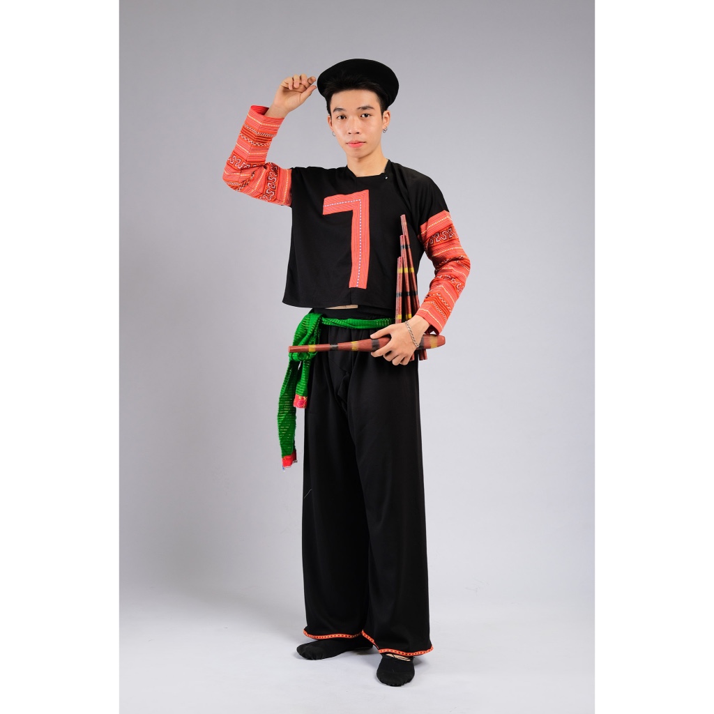 Trang Phục Dân Tộc H'Mông Nguyên Bản Hoạ Tiết Đỏ - Nam