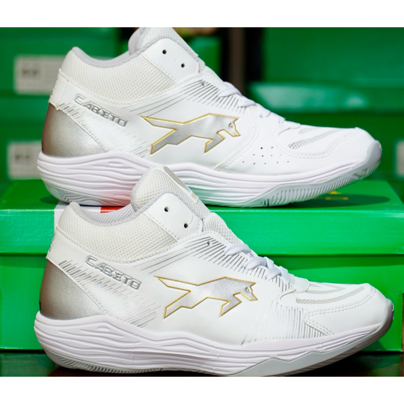 Giày bóng chuyề VHD Cabeto trắng tuyết, xám bạc : Cày bê tông không đau gối. Chuyên dụng cho bóng ch