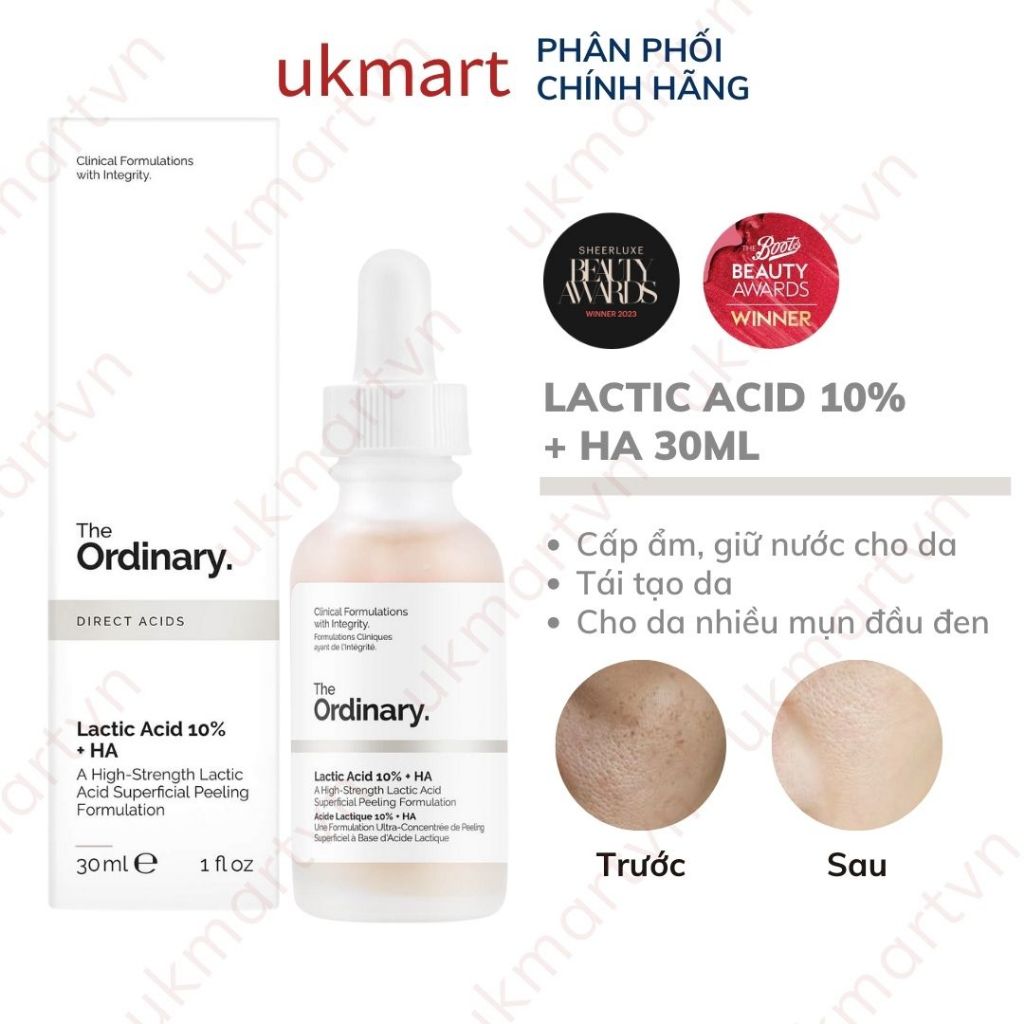 Tinh Chất The Ordinary Lactic Acid + HA 2% 30ml