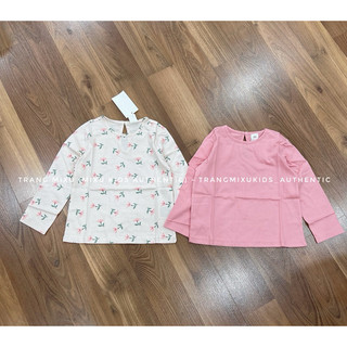 Set 2 áo cotton dài tay thu đông bé trai, bé gái HM Auth