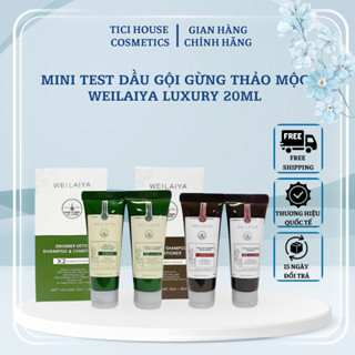  Mini test dầu gội gừng thảo mộc Weilaiya Luxury 20ml hỗ trợ mọc tóc ngừa lão hóa da đầu dành cho da đầu dầu da khô 