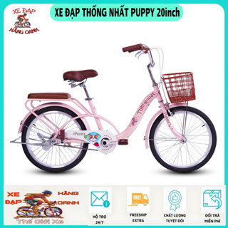 Xe đạp trẻ em Thống Nhất Puppy 20inch dành cho học sinh cấp 1 (KM :Lục Giác+Dầu xích+Bơm+Đệm+Khóa+Giỏ+Chuông+Để Chân)