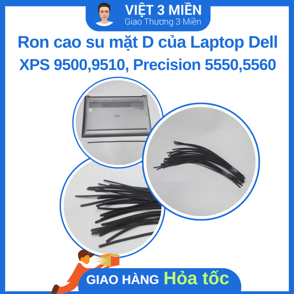 Ron cao su mặt D Laptop Dell Precision 5550,5560 xps 9500, 9510 - Chân đệm cao su laptop dell precis