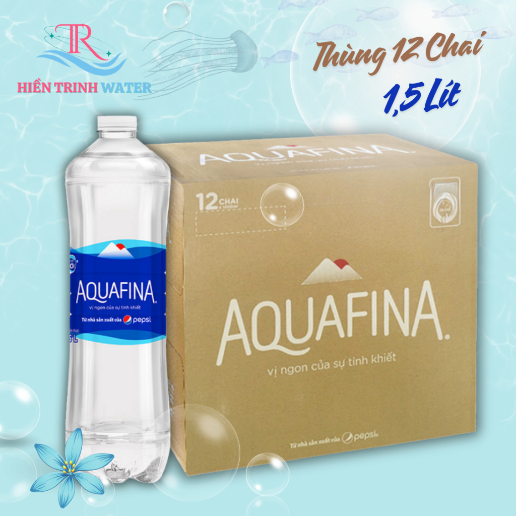 AQUAFINA 1,5L THÙNG 12 CHAI - NƯỚC UÔNG ĐÓNG CHAI TINH KHIẾT AQUAFINA 1500ML