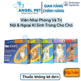 Nexgard Spectra - Viên Nhai Diệt Ve Rận, Ghẻ (Demodex, Sarcoptes, Otodectes), Tẩy Giun (Hộp 3 Viên)