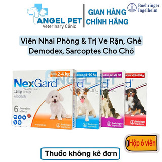 Nexgard - Viên Nhai Diệt Ve, Rận, Ghẻ (Demodex, Sarcoptes, Otodectes) Dành Cho Chó (Hộp 6 Viên)