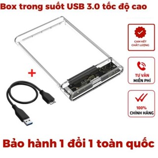 Box ổ cứng di động 2.5 inch trong suốt hộp đựng ổ cứng laptop PC chuẩn USB 2.0 3.0