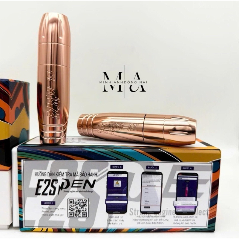 Máy phun xăm pen E2S mini, logo chìm mẫu mới chuyên đi mày môi mí chính hãng - H069