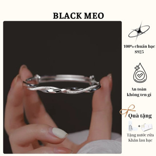 [Có Sẵn] Kiềng Tay Bạc Đặc Xoắn 100% Bạc S999-Blackmeo