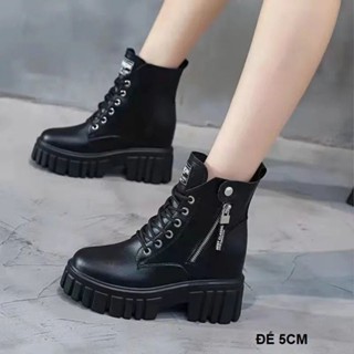 [HOT TREND CÒN SIZE 35 36] Giày combat boot, boots nữ, bốt ulzzang, bốt nữ cột dây đế viền chỉ cổ lửng cá tính S022