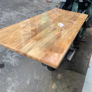 Mặt bàn gỗ cao su bo góc cạnh r40cm dài 60cm , 80cm dày 18mm GỖ GHÉP KHÔNG THẤM NƯỚC