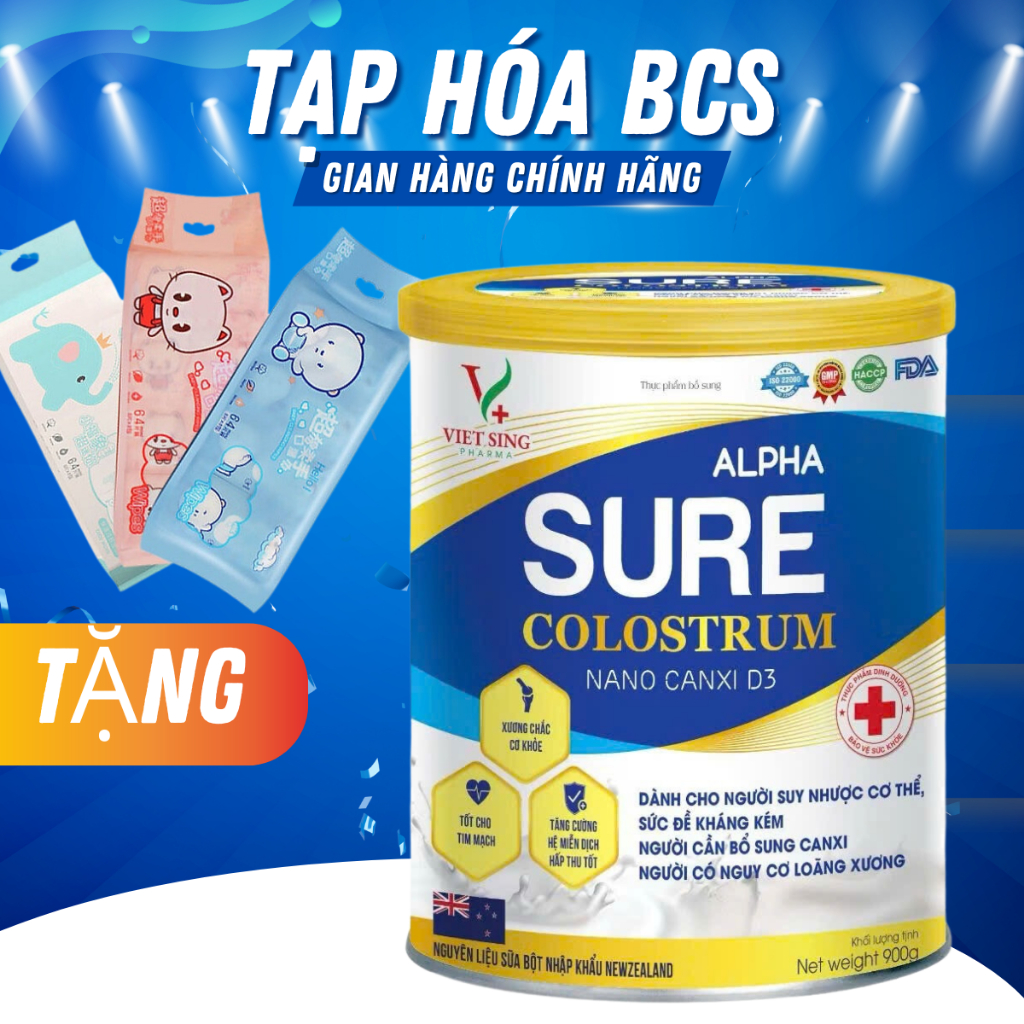 Sữa Alpha Sure Colostrum Nano Canxi D3 - Tăng Cường Sức Khỏe, Hỗ Trợ Xương Cứng Cáp