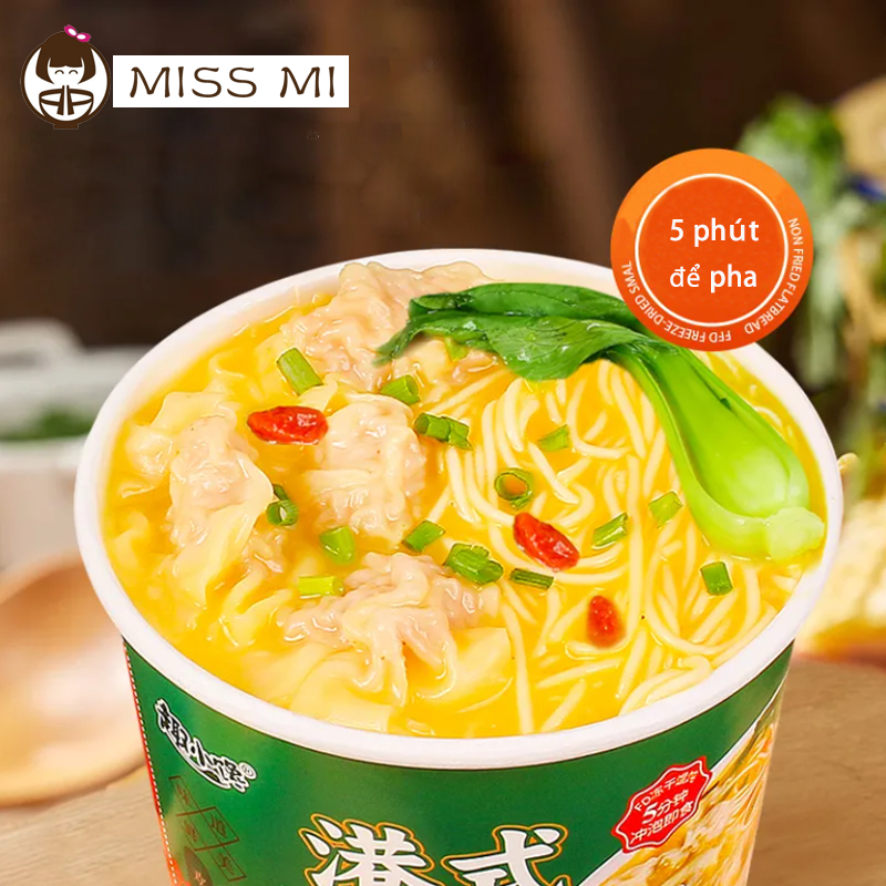 Mì hoành thánh Súp gà hương vị Mì hoành thánh đóng hộp kiểu Hồng Kông Mì ăn liền Hoành thánh Ramen