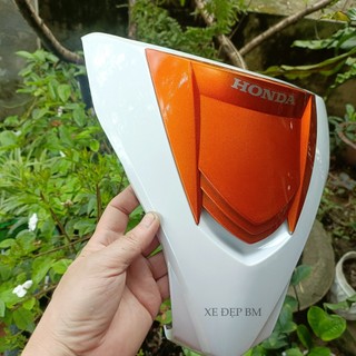mặt nạ 2 tầng wave 110 trắng cam