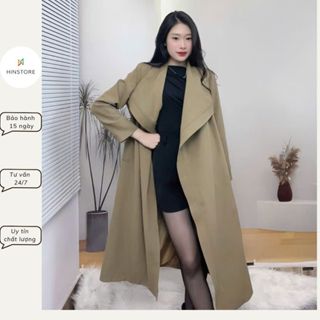 Áo măng tô dáng dài cổ bẻ HINSTORE áo khoác trechcoat dáng dài cổ bẻ chất kaki có thắt đai 333