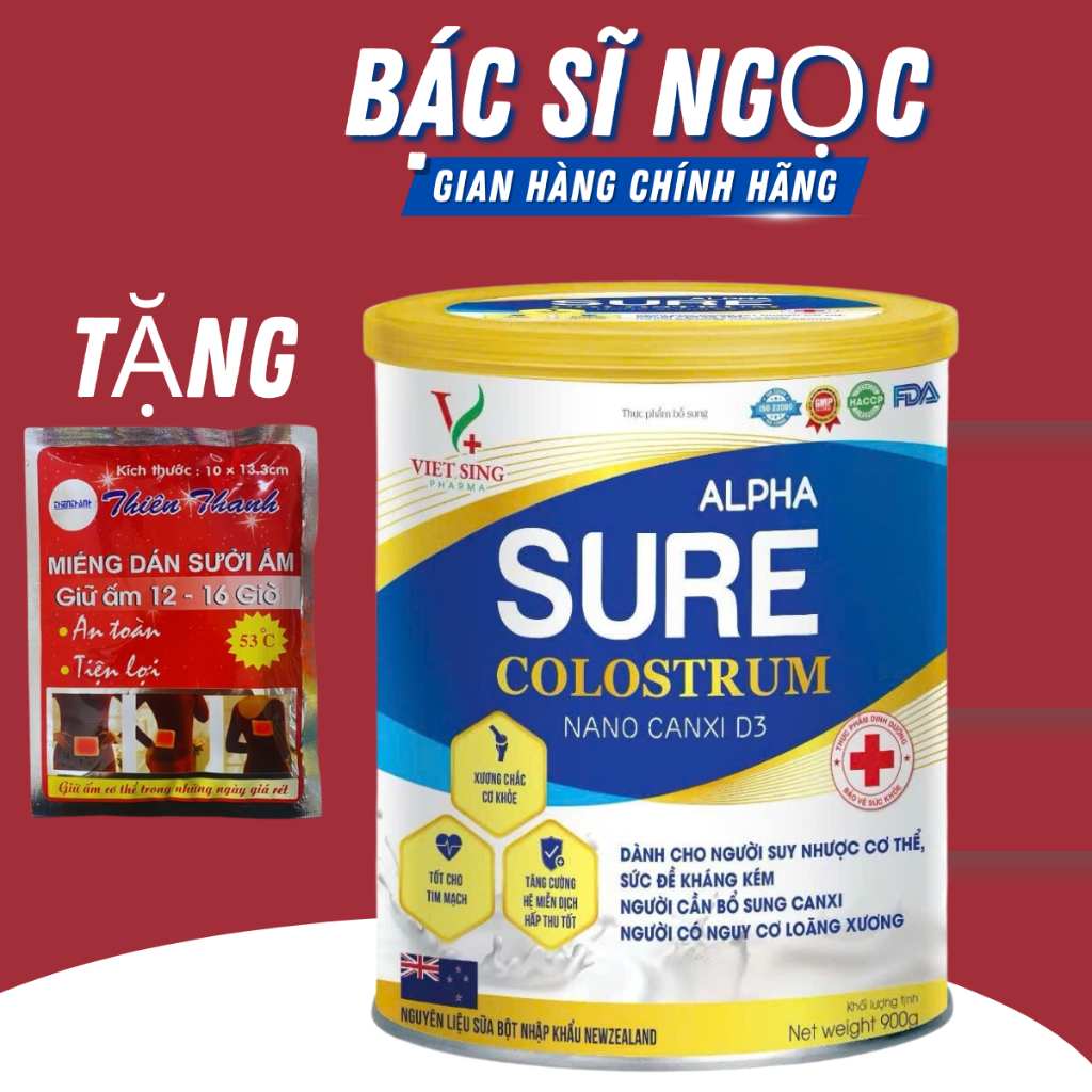 Sữa Alpha Sure Colostrum Nano Canxi D3 - Tăng Cường Sức Khỏe, Hỗ Trợ Xương Cứng Cáp