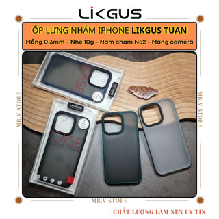  Ốp lưng Likgus Tuan Series lưng nhám chống vân tay cho điện thoại ip 16 15 14 13 12 11 pro X Xs Max 7 8 Plus 