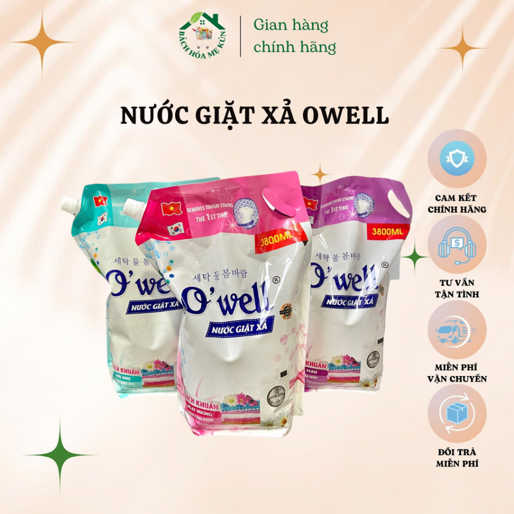 Nước giặt xả Owell dung tích 3800ml