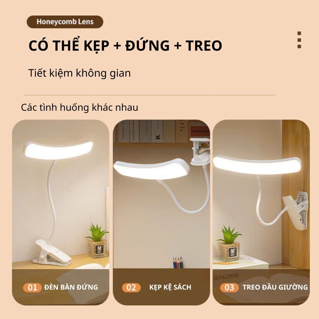 Đèn học kẹp bàn 1257chống cận nâng cấp,đèn led đọc sách đầu giường để bàn điều chỉnh 3 chế độ ánh sáng thông minh. | BigBuy360 - bigbuy360.vn