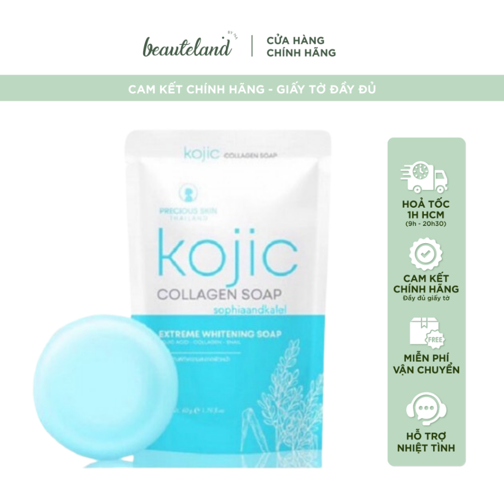 Xà phòng trắng da Kojic Collagen Soap