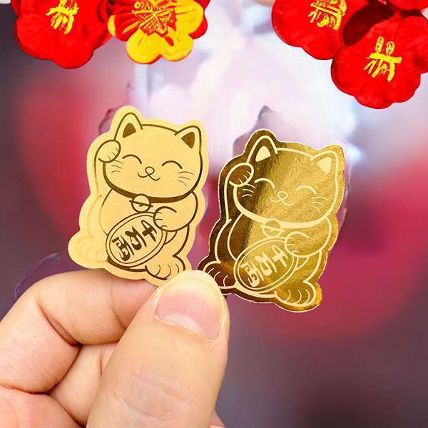 Miếng Dán Lưng Mèo Thần Tài gắn ốp lưng Mang Tới Tài Lộc Chiêu May Mắn Cho Người Sử Dụng