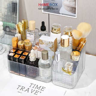 Khay Đựng Mỹ Phẩm Đồ Trang Điểm Để Bàn Trong Suốt Acrylic, Giỏ Trong Suốt Chia Ngăn Đựng Đồ Skincare