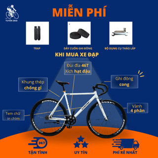 Fixed Gear Gray Pro chính hãng giá rẻ tay cong 2 vành 4cm hàng mới nhất 2025 trang bị phanh trước