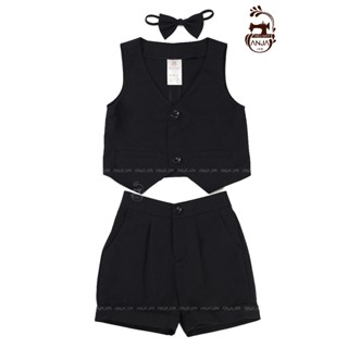  Bộ gồm áo gile và quần sort ngắn cho bé trai – Hiệu May ANJA 