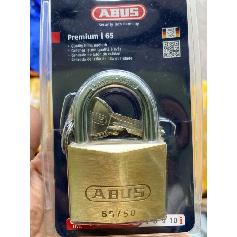 Khóa cửa ABUS 65/50 đồng bấm