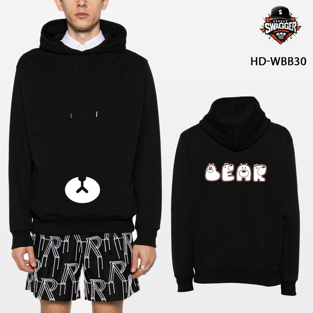 Áo nỉ lông cáo hoodie Street Swagger Brand, Áo nỉ hoạt hình We are Bare Bears Cute HD-WBB30