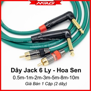 Dây 6 Ly Cong Ra AV Hoa Sen, dài 0.5m-1m-2m-3m-5m-8m-10m, giá 1 cặp (2 dây). DJ2-6AV