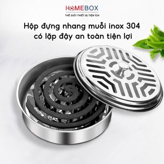  Hộp Đựng Nhang Muỗi Inox Có Nắp Tiện Lợi Khay Đựng Hương Muỗi Chống Cháy An Toàn Tuyệt Đối 