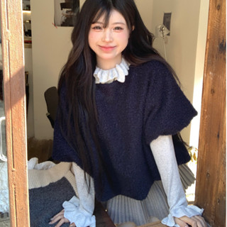 (sẵn) Sét áo len dệt kim cổ bèo ôm body kết hợp áo bông ba lỗ rộng hàng order QC loại 1 nhà Oanhdilys