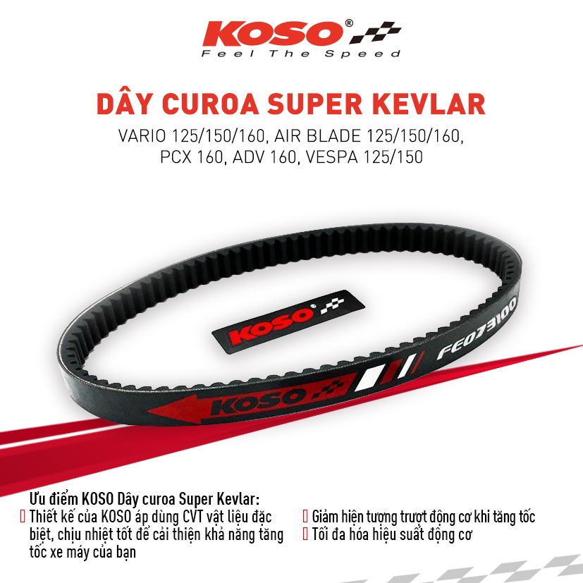 Dây cu-roa (đai truyền động – CVT belt) chính hãng KOSO