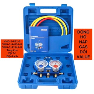Bộ đồng hồ ga đôi R22 R410 nạp - đo áp suất gas lạnh Value VMG-2-R410A-B VMG-2-R22-B VMG-2-R22-B-03 VMG-2-R410A-B-03