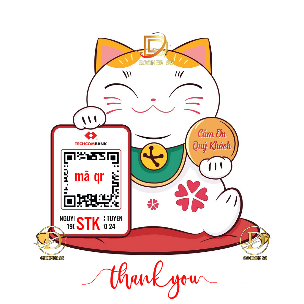 Bảng mã Qr mica, Mã Qr để bàn, Qr mèo thần tài, Qr thanh toán