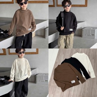 Combo 3 chiếc áo giữ nhiệt cổ 3 phân bé trai Hozzy size đại 20-52kg chất len nhung ấm áp