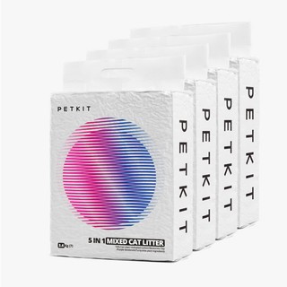 Cát mèo, cát vệ sinh cho mèo hỗn hợp cao cấp PETKIT đậu nành mix đất sét 5 IN 1(1 THÙNG 4 TÚI)