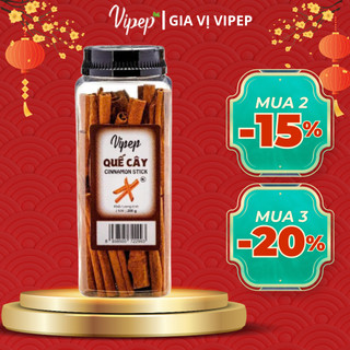 Quế Cây Tự Nhiên Vipep Hũ Nhựa 200g - Gia vị Vipep